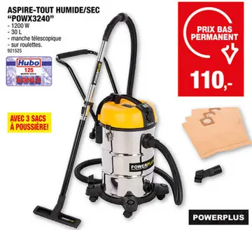 Offre: Powerplus POWX3240 aspire-tout 1200W 30l