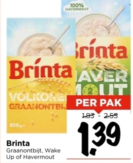 Aanbieding: Brinta Graanontbijt, Wake Up of Havermout