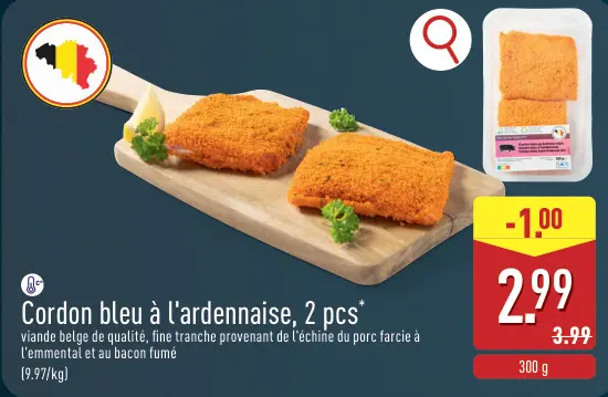 Offre: Cordon bleu à l'ardennaise