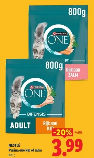 Aanbieding: Purina one kip of zalm