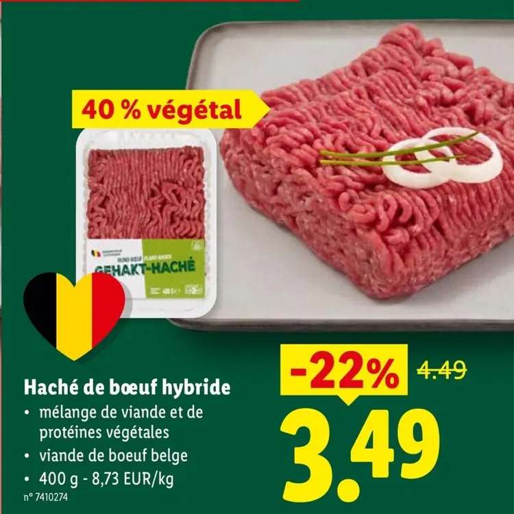 Offre: Haché de bœuf hybride