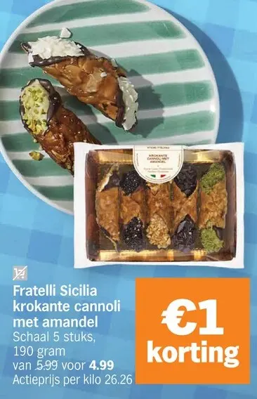 Promotie: Fratelli Sicilia krokante cannoli met amandel