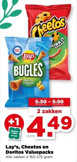 Aanbieding: Lay's Cheetos en Doritos Valuepacks