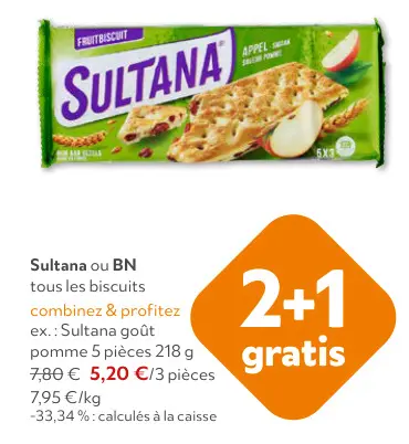 Offre: Sultana goût pomme