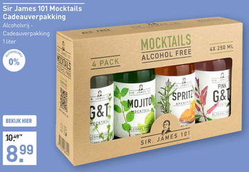 Aanbieding: Sir James 101 Mocktails Cadeauverpakking 100CL Mixen