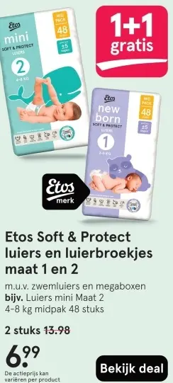 Aanbieding: Soft & Protect luiers en luierbroekjes maat 1 en 2