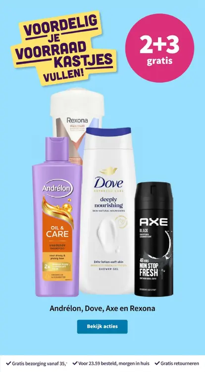 Promotie: Andrélon, Dove, Axe en Rexona