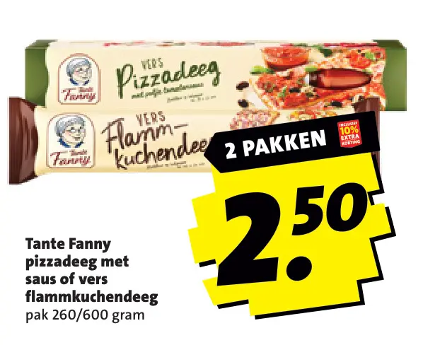 Aanbieding: Pizzadeeg met saus of vers flammkuchendeeg