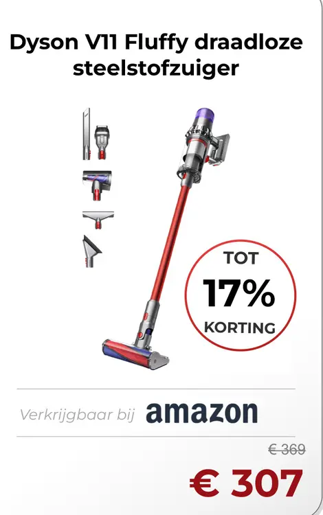 Aanbieding: Dyson V11 Fluffy draadloze steelstofzuiger