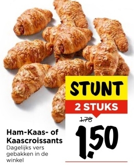 Aanbieding: Ham-Kaas- of Kaascroissants