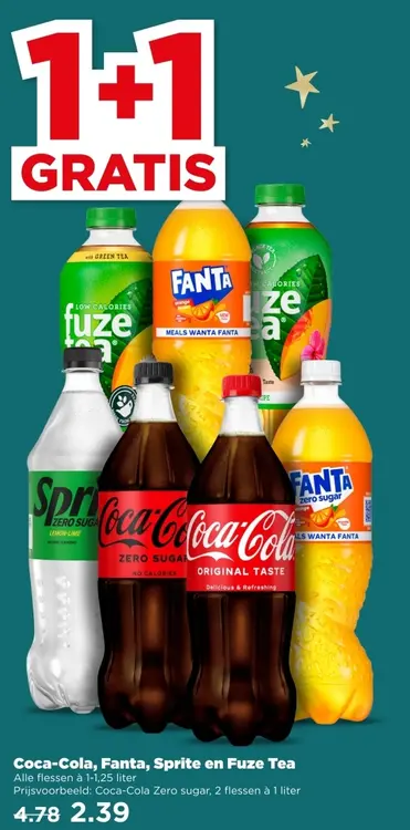Aanbieding: Coca-Cola, Fanta, Sprite en Fuze Tea