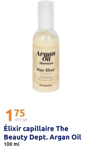 Offre: Élixir capillaire The Beauty Dept. Argan Oil
