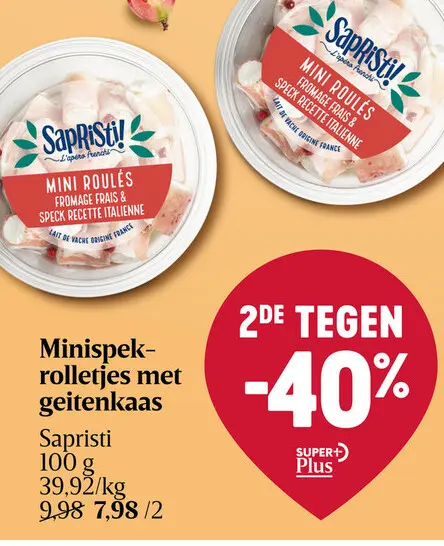 Aanbieding: Minispek-rolletjes met geitenkaas