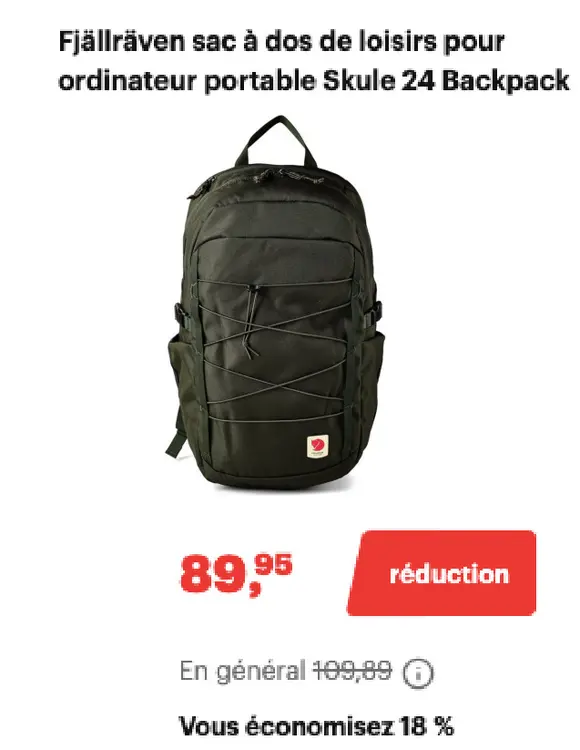 Offre: sac à dos de loisirs pour ordinateur portable