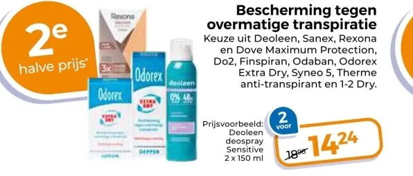 Aanbieding: Bescherming tegen overmatige transpiratie