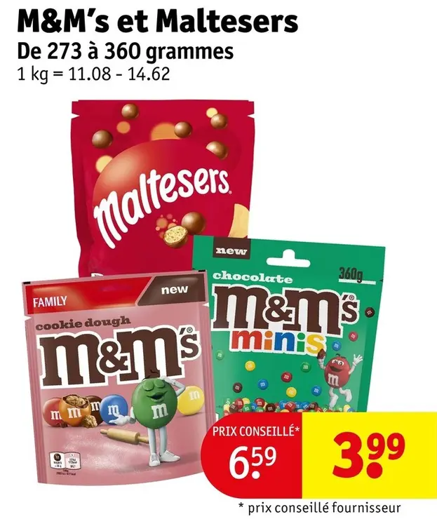 Offre: M&M's et Maltesers