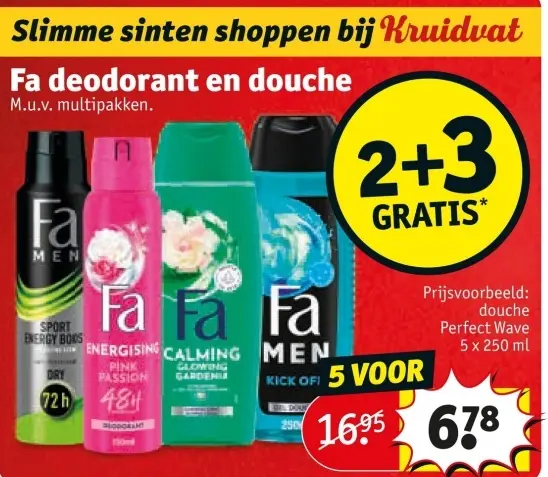Aanbieding: Fa deodorant en douche