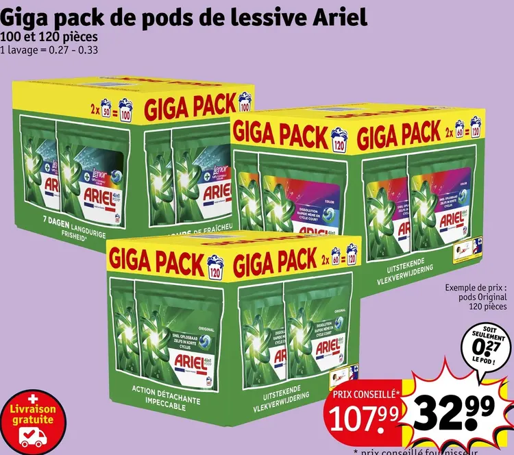 Offre: Giga pack de pods de lessive