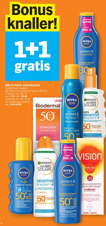 Promotie: Alle A-merk zonnebrand