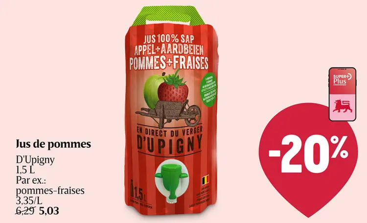 Offre: Jus de pommes pommes-fraises