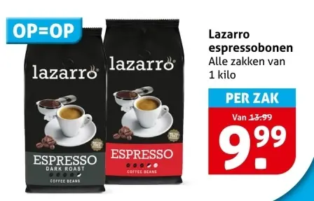 Aanbieding: Espressobonen alle zakken van 1 kilo