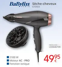 Offre: BaByliss Sèche-cheveux