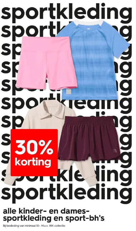 Promotie: Alle kinder- en damessportkleding en sport-bh's
