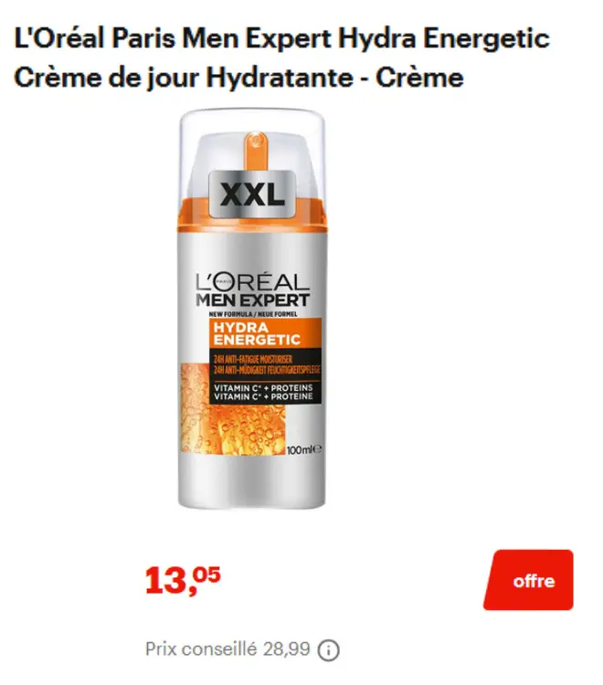 Offre: Men Expert Hydra Energetic Crème de jour Hydr