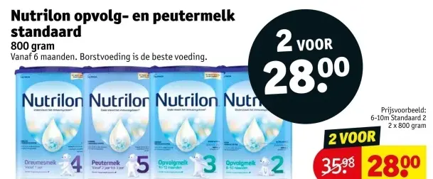 Aanbieding: Nutrilon opvolg- en peutermelk standaard