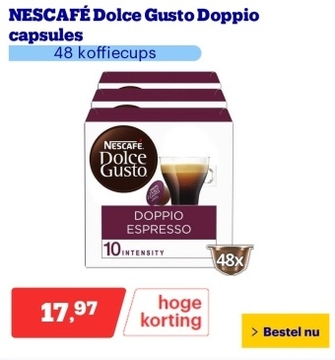 Aanbieding: NESCAFÉ Dolce Gusto Doppio capsules - 48 koffiecups