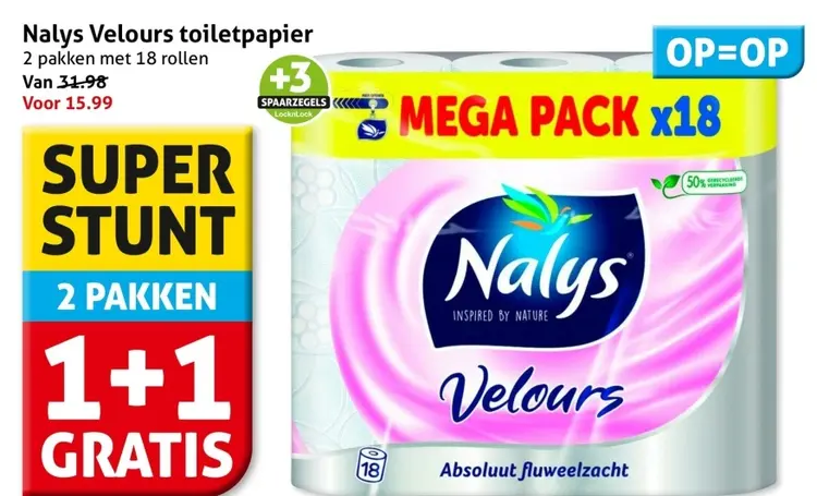 Aanbieding: Nalys Velours toiletpapier
