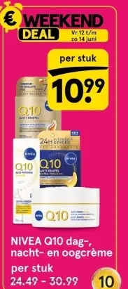 Aanbieding: NIVEA Q10 dag-, nacht- en oogcrème