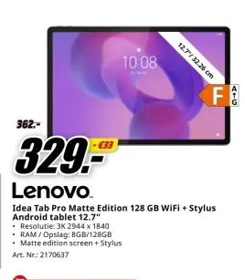 Promotie: Idea Tab Pro Matte Edition 128 GB WiFi + Stylus