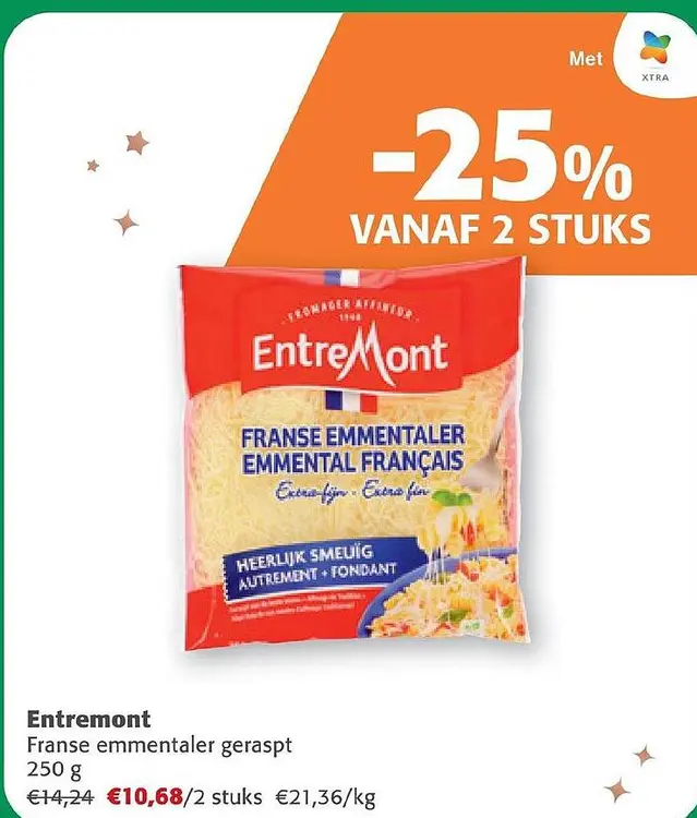 Promotie: Franse emmentaler geraspt