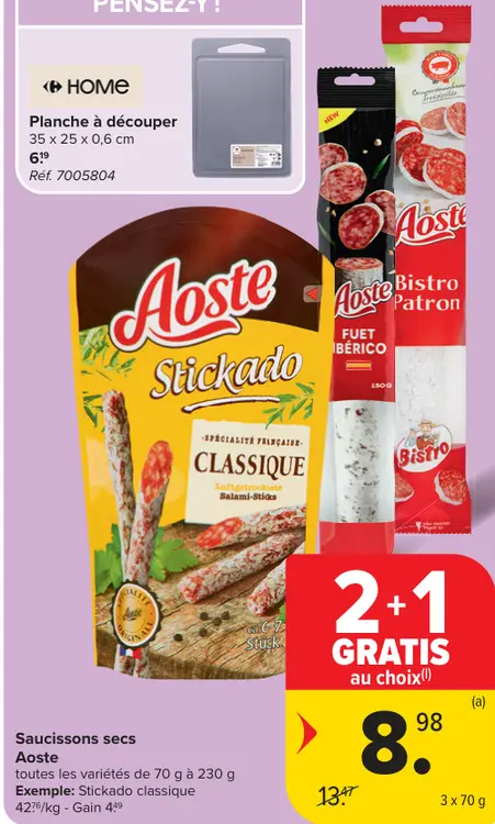 Offre: Saucissons secs
