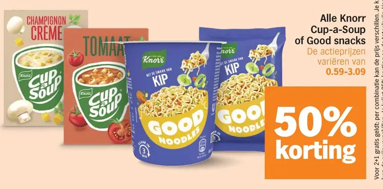 Aanbieding: Knorr Cup-a-Soup or Good snacks