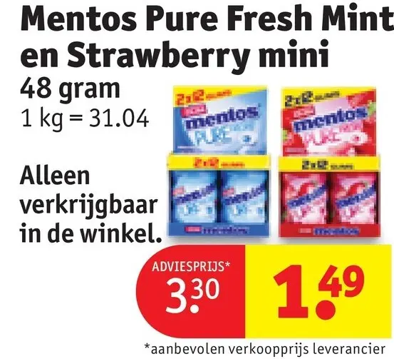Promotie: Pure Fresh Mint en Strawberry mini