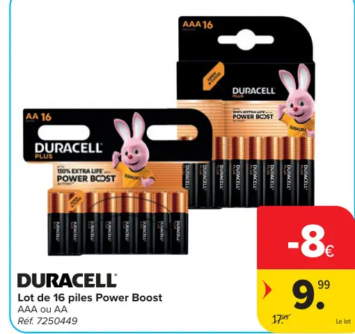Offre: Lot de 16 piles Power Boost AAA ou AA