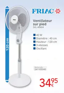 Offre: Ventilateur sur pied