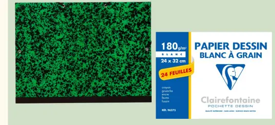 Promotie: Papier dessin blanc a grain