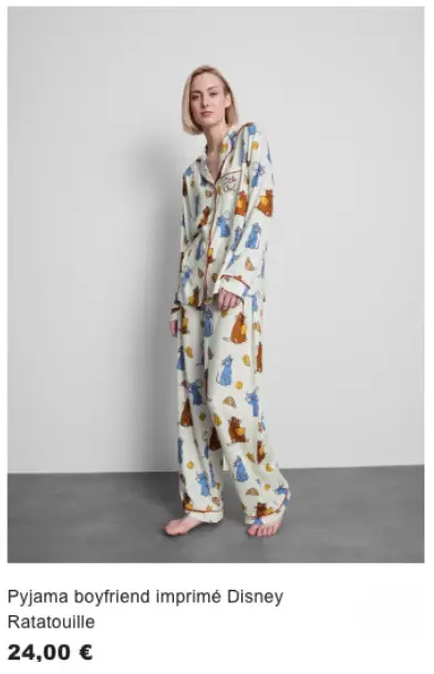 Offre: Pyjama boyfriend imprimé Disney Ratatouille