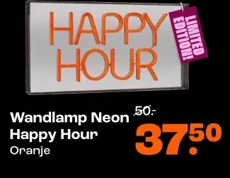 Aanbieding: Wandlamp Neon Happy Hour