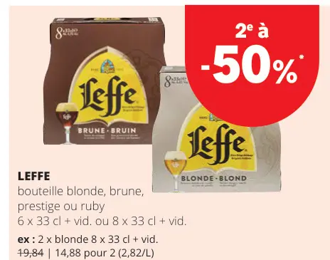 Offre: bouteille blonde, brune, prestige ou ruby