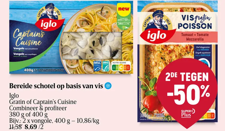 Aanbieding: Bereide schotel op basis van vis