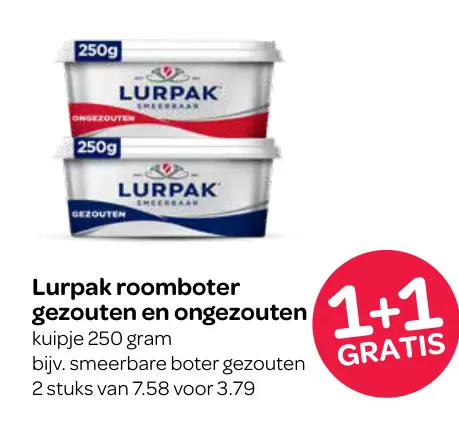 Aanbieding: Lurpak roomboter gezouten en ongezouten