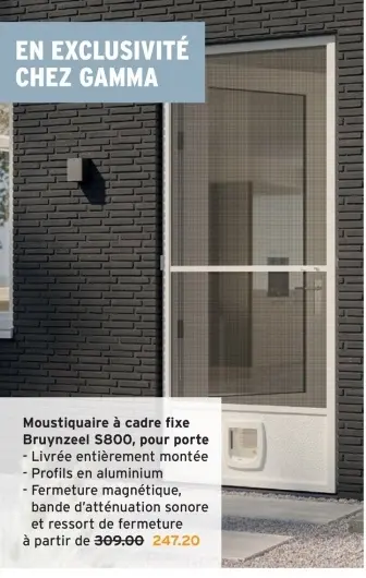 Offre: Moustiquaire à cadre fixe Bruynzeel S800, pour porte