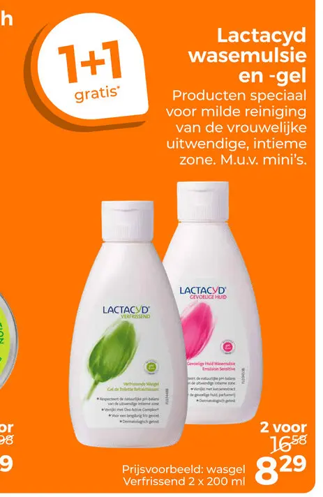 Aanbieding: Lactacyd wasemulsie en -gel