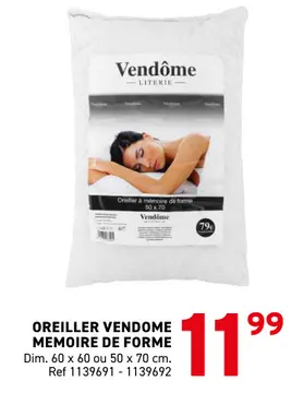Offre: Oreiller vendome memoire de forme