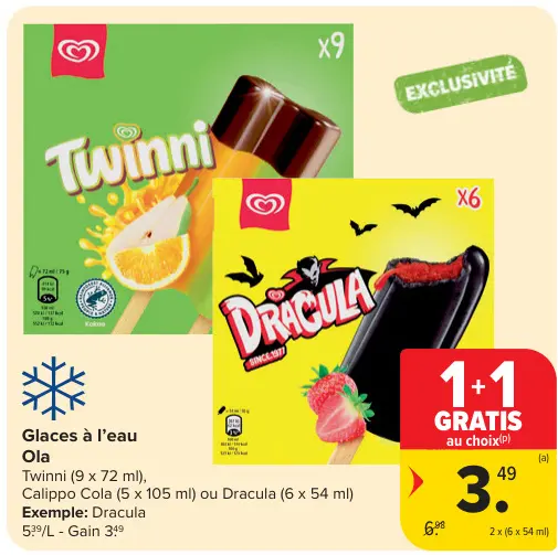 Offre: Glaces à l'eau