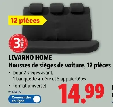 Offre: Housses de sièges de voiture
